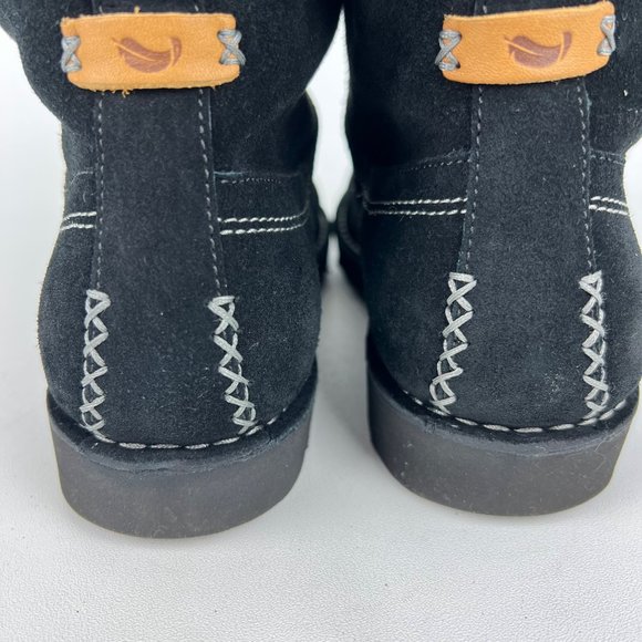 Clarks Unstructured Ashburn Womens Short Slouch Boot Black Suede size 6.5W Wide - Picture 5 of 16